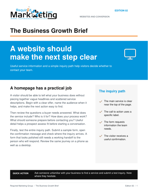 The Business Growth Brief newsletter cover